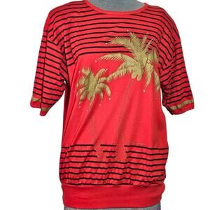 Vintage Made in the USA Rhinestone Embellished Tee Size Large